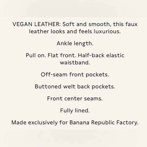 Banana Republic Vegan Leather Tapered Pant - Picture 8 of 10